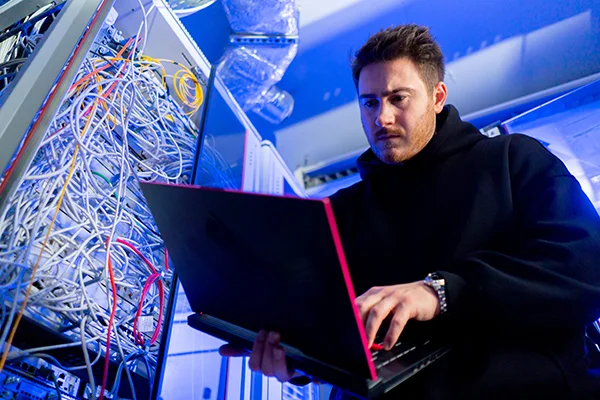 IT Security Expert Working on Network server